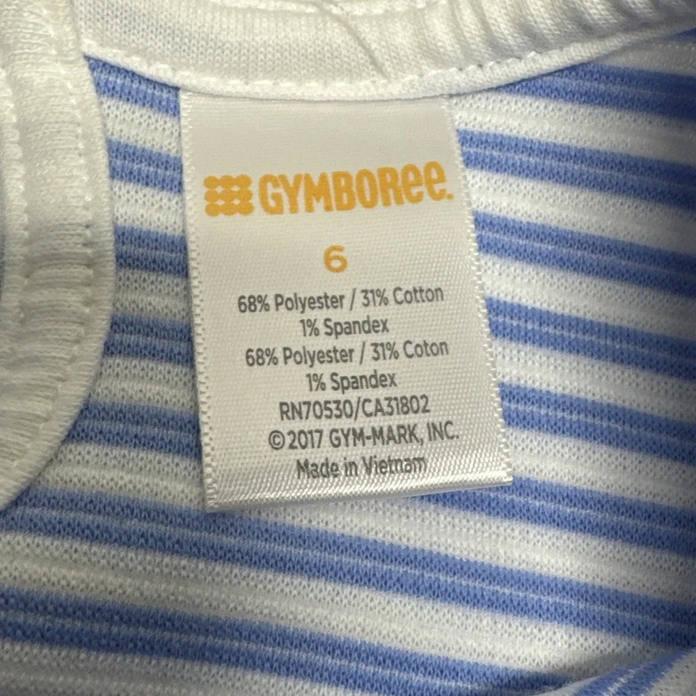 EUC Gymboree Girls Size 6  Striped Dress And Red Ribbon Sash Sleeveless